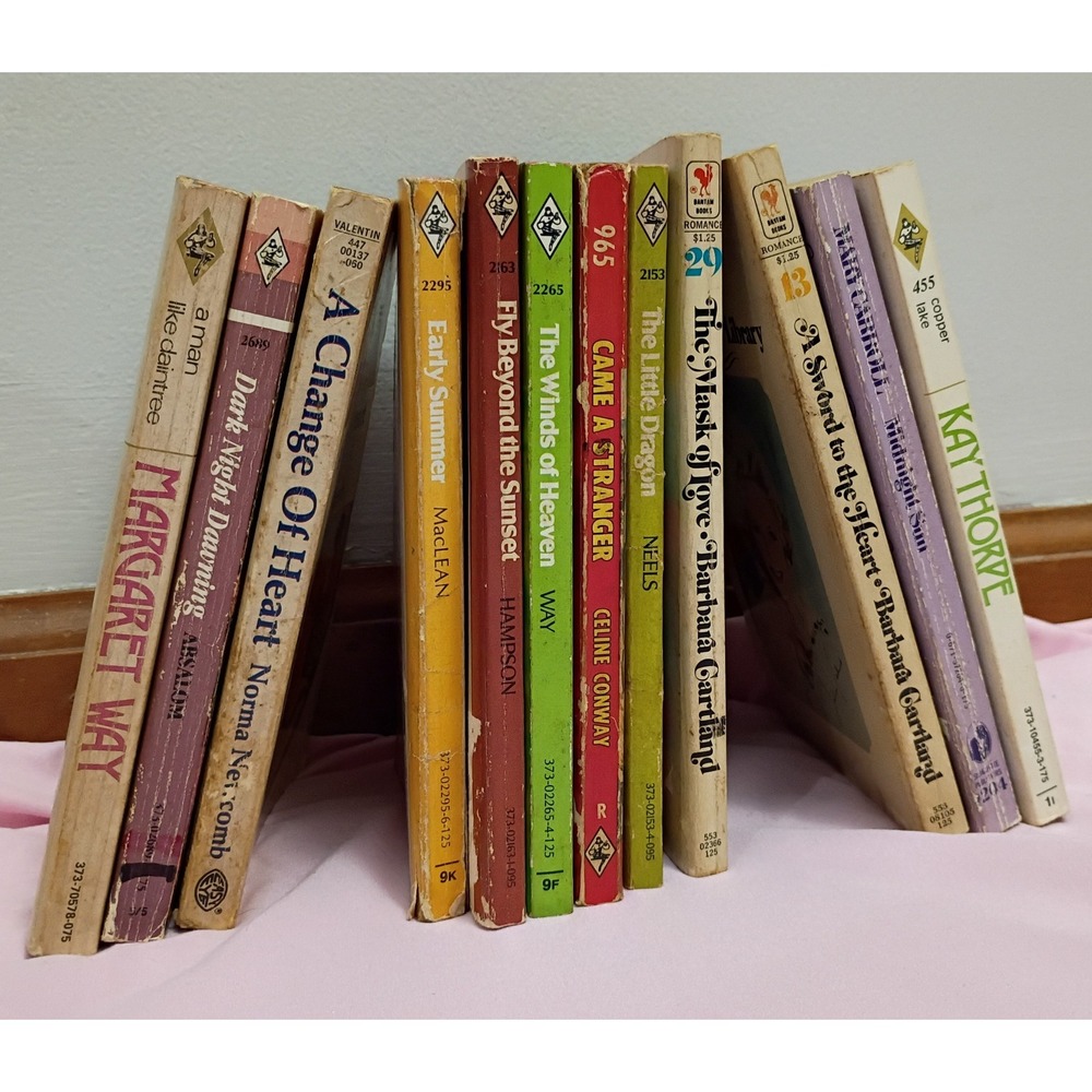 Lot 12 Vintage Romance Novels Harlequin Silhouette Barbara Cartland Paperbacks
